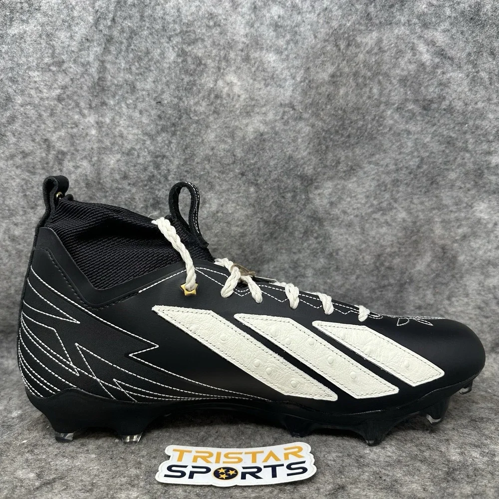 Adidas Adizero Impact II Football Cleats Mens Size 12 Black White Rodeo JQ1382